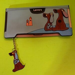 Love's Dog Wallet - Light Blue and Brown